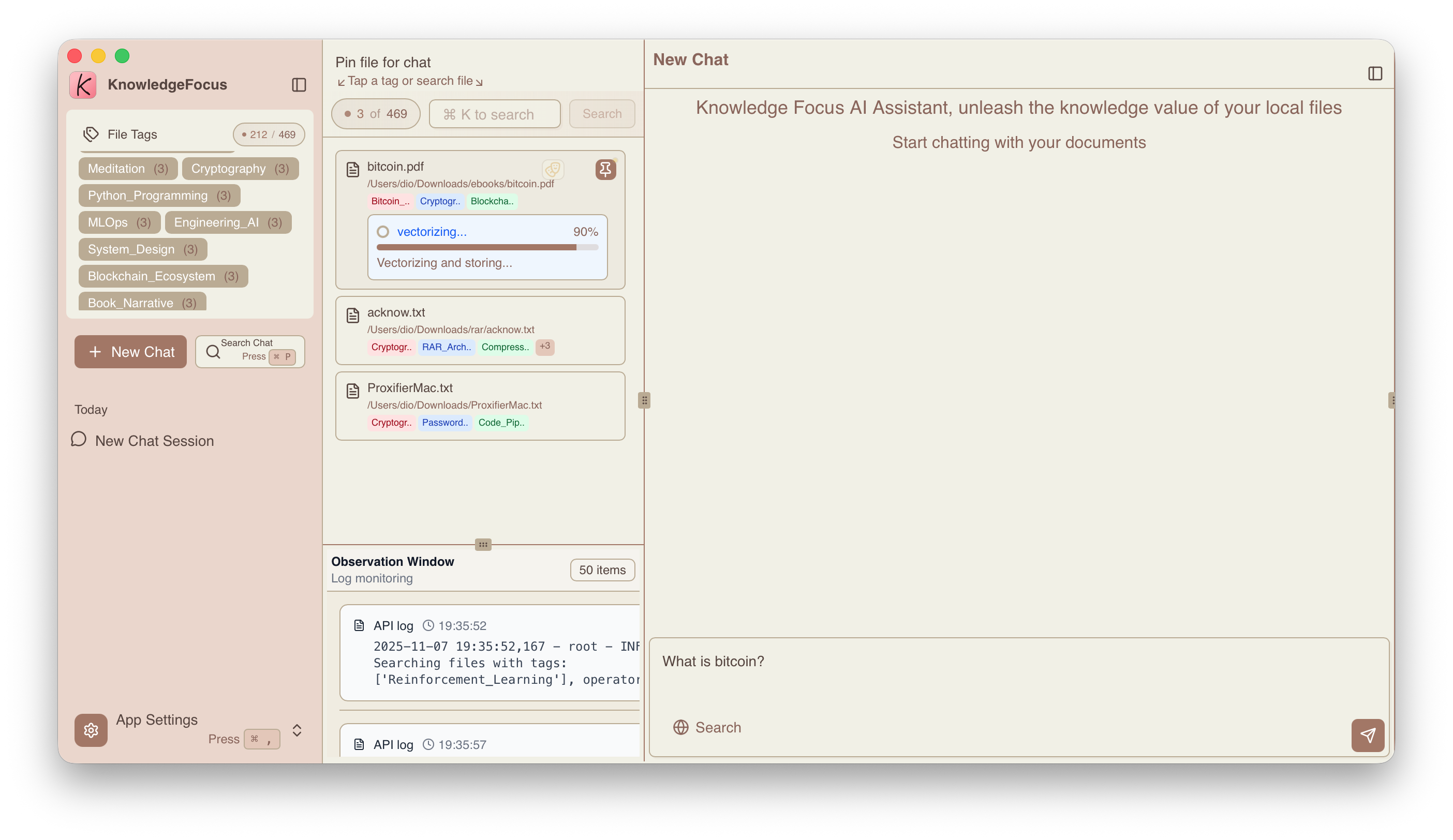 Linking files to conversations