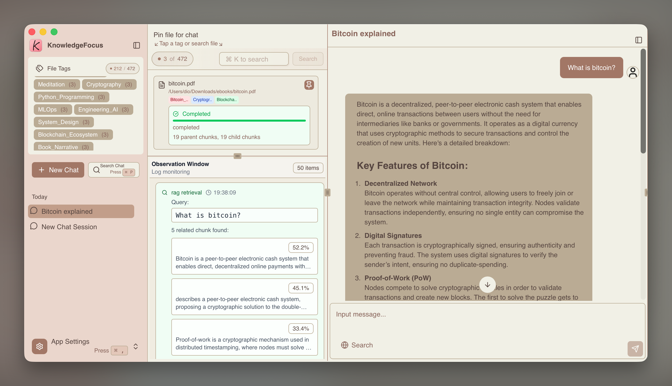 Retrieving and recalling knowledge fragments